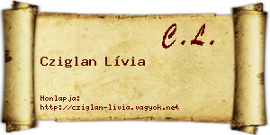 Cziglan Lívia névjegykártya